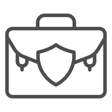 Avukat portföy çizgisi simgesi. Bavul vektör çizimi beyaza izole edildi. Evrak çantası tasarımı, web ve uygulama için tasarlanmış. Eps 10.
