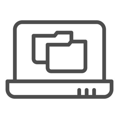 Dizüstü bilgisayar dizin satırı simgesi. Not defteri vektör illüstrasyonundaki dosya dizini beyaza izole edildi. Bilgisayar dizini tasarımı, web ve uygulama için tasarlandı. Eps 10.