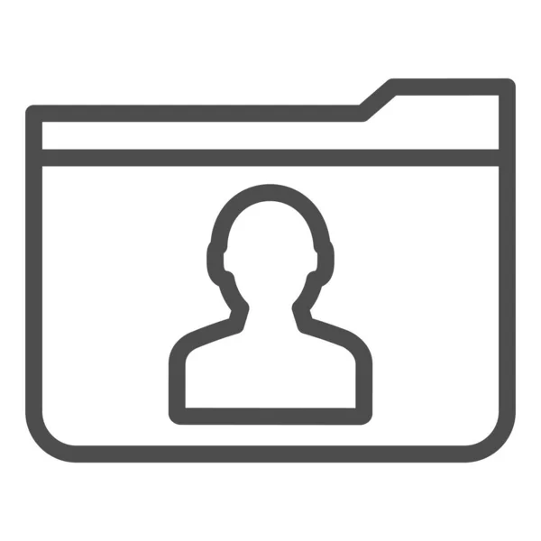 Icône de ligne de dossier personnel. Illustration vectorielle du dossier membre isolée sur blanc. Conception de style de contour de dossier d'ordinateur, conçu pour le Web et l'application. Eps 10 . — Image vectorielle