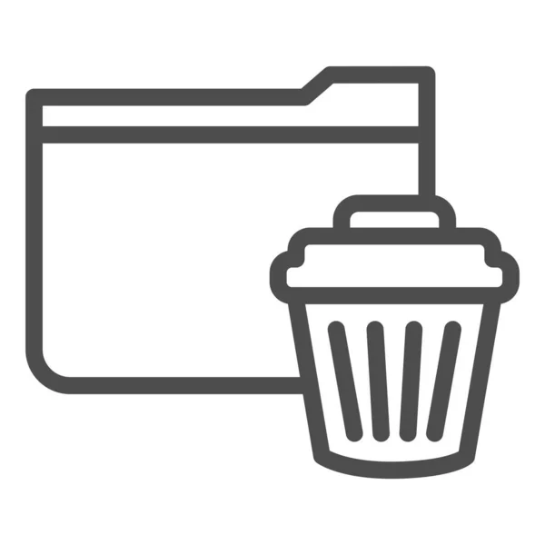 Delete folder line icon. Remove folder to basket vector illustration isolated on white. Folder with bin outline style design, designed for web and app. Eps 10. — Stock Vector