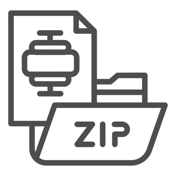 Значок строки папок ZIP. Архивация векторной иллюстрации папки изолирована на белом. Дизайн контура сжатой папки, разработанный для веб и приложения. Eps 10 . — стоковый вектор