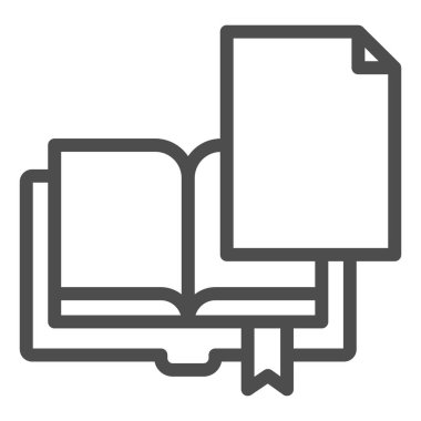 Kitap sayfası simgesi. Beyaz üzerine izole edilmiş kitap vektör illüstrasyonlu sayfa. Kağıt taslağı tasarımı, web ve uygulama için tasarlandı. Eps 10.