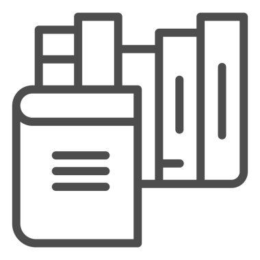 Kitap satırı simgesi. Kitaplık vektör illüstrasyonu beyaza izole edildi. Kütüphane ana hatları tasarımı, web ve uygulama için tasarlandı. Eps 10.