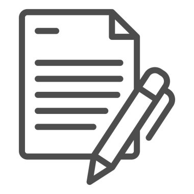 Liste ve kalem satırı simgesi. Beyaz üzerine izole edilmiş kalem vektör illüstrasyonlu kağıtlar. Web ve uygulama için tasarlanmış tasarım tasarımı. Eps 10.