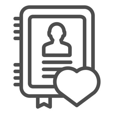 Kişisel not defteri satır simgesi. Not defteri vektör illüstrasyonu beyaza izole edildi. Web ve uygulama için tasarlanmış tasarım tasarımı. Eps 10.