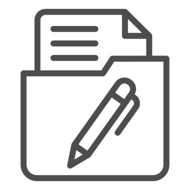 Dizin satırı simgesinde listele. Dizin vektör illüstrasyonunda beyaz üzerine izole edilmiş kalem içeren belge. Kağıt taslağı tasarımı, web ve uygulama için tasarlandı. Eps 10.