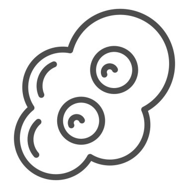 Çırpılmış yumurta çizgisi simgesi. Omlet vektör çizimi beyaza izole edildi. Kızarmış yumurta tasarımı, ağ ve uygulama için tasarlanmış. Eps 10.