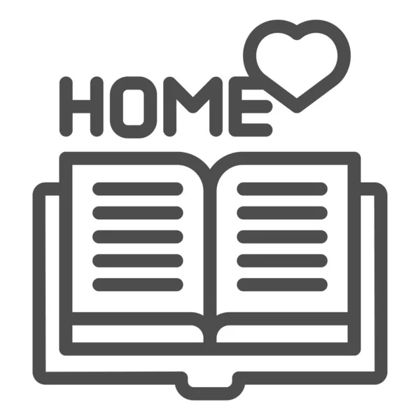 Thuis leesregel pictogram. Home book vector illustratie geïsoleerd op wit. Favoriete boek outline stijl ontwerp, ontworpen voor web en app. Eps 10. — Stockvector