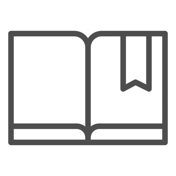 Bladwijzer met boekenlijn pictogram. Lees vectorillustratie geïsoleerd op wit. Kennis overzicht stijl ontwerp, ontworpen voor web en app. Eps 10. — Stockvector