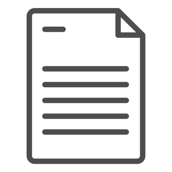 Icona linea foglio di carta. Illustrazione vettoriale del documento isolata su bianco. Elenca il design dello stile di contorno, progettato per web e app. Eps 10 . — Vettoriale Stock