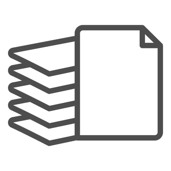 Zásobník ikony řádku papíru. Soubor vektorové ilustrace izolované na bílém. Hromada dokumentů navržených ve stylu osnovy, určených pro web a aplikaci. Eps 10. — Stockový vektor