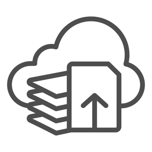 Download bestanden lijn pictogram. Document download vector illustratie geïsoleerd op wit. Lijst en cloud outline stijl ontwerp, ontworpen voor web en app. Eps 10. — Stockvector