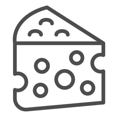 Peynir çizgisi simgesi. Süt besin vektör illüstrasyonu beyaza izole edildi. Çedar ana hatları tasarımı, web ve uygulama için tasarlandı. Eps 10.