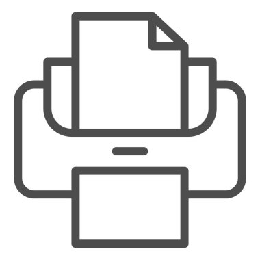 Yazıcı satırı simgesi. Beyaz üzerine izole edilmiş vektör illüstrasyonunu yazdır. Yazdırma makinesi tasarımı, web ve uygulama için tasarlandı. Eps 10.