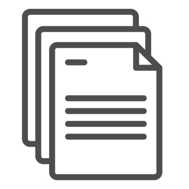 Belge kağıtları satır simgesi. Sayfa vektör illüstrasyonunu beyaza izole eder. Ofis notları web ve uygulama için tasarlanmış tasarım tasarımı. Eps 10.