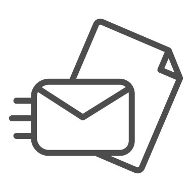Posta hattı simgesi gönderiliyor. Beyaz üzerine izole edilmiş bir harf vektör illüstrasyonu gönderiliyor. Web ve uygulama için tasarlanmış tasarım taslağı göndermek için kağıtlı zarf. Eps 10.