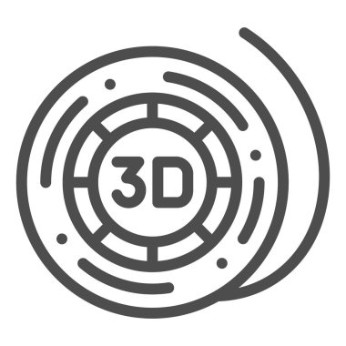 3D yazıcı makarası simgesi. 3d yazıcı vektör çizimi için bobin beyaza izole edildi. 3d yazıcı filament spool tasarımı, web ve uygulama için tasarlanmıştır. Eps 10.