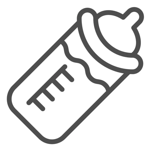 Biberón con línea de leche icono. Botella con ilustración vectorial de chupete aislada en blanco. Diseño de estilo de boceto de comida para bebés, diseñado para web y aplicación. Eps 10 . — Archivo Imágenes Vectoriales