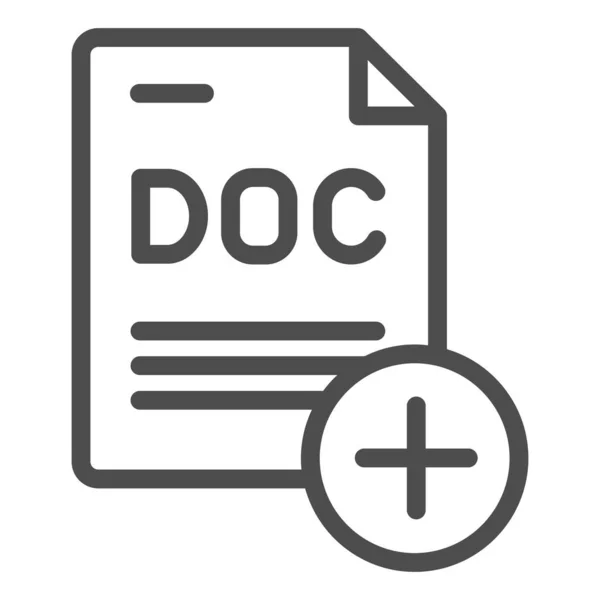 Ajouter une icône de ligne de document. Dossier avec illustration vectorielle plus isolé sur blanc. Ajoutez la conception de style de contour de papier, conçu pour le Web et l'application. Eps 10 . — Image vectorielle