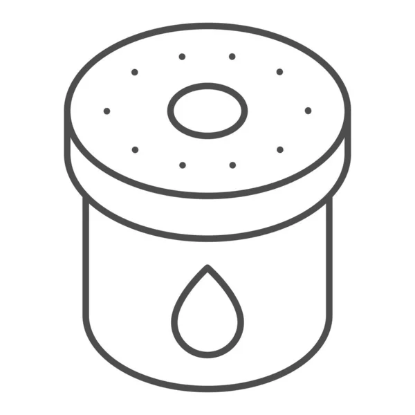 Icono de línea delgada de filtro de aceite de coche. Ilustración del vector líquido del filtro del automóvil aislado en blanco. Diseño de estilo de contorno de filtro de motor automático, diseñado para web y aplicación. Eps 10 . — Archivo Imágenes Vectoriales