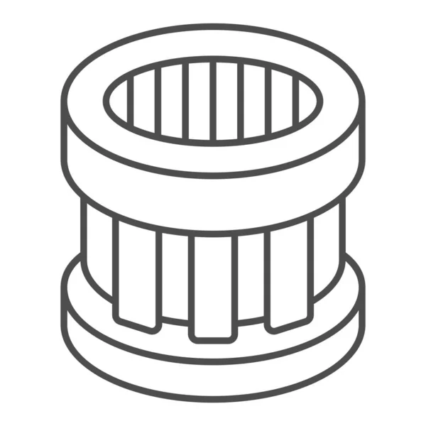 Filtre à huile voiture fine icône de ligne. Illustration vectorielle de filtre à air automobile isolée sur blanc. Conception de style de contour de pièce automatique, conçu pour le Web et l'application. Eps 10 . — Image vectorielle