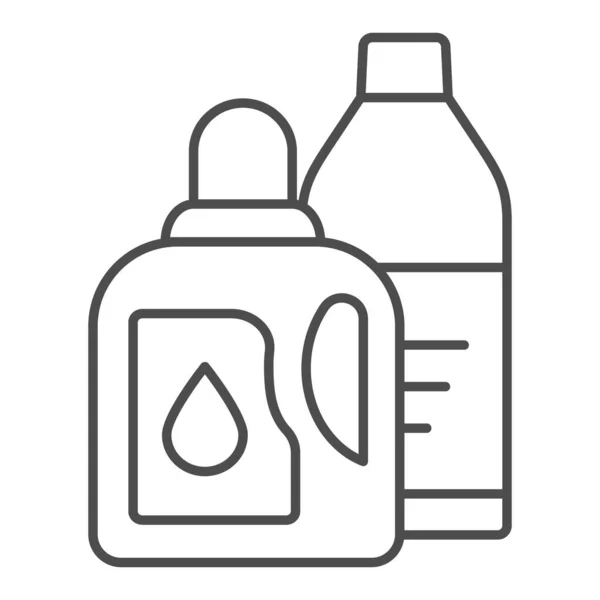 Icône de ligne mince de détergent de lavage. Illustration vectorielle de récipient de détergent isolée sur blanc. Conception de style de contour liquide de blanchisserie, conçu pour le web et l'application. Eps 10 . — Image vectorielle