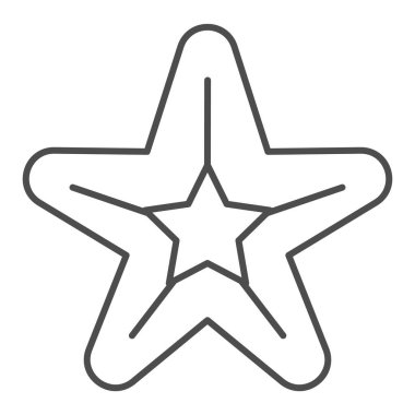 Denizyıldızı ince çizgi ikonu. Deniz yıldızı çizimi beyaza izole edildi. Aquatic outline tasarımı, web ve uygulama için tasarlandı. Eps 10.