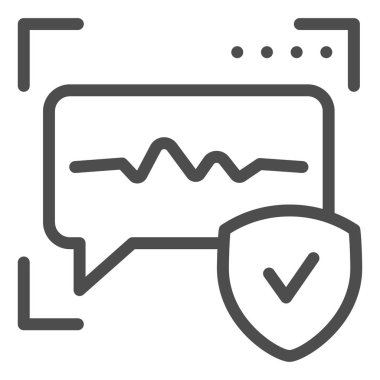 Ses tanıma hattı simgesi. Ses tanımlama vektör illüstrasyonu beyazda izole edildi. Ses doğrulama tasarımı tasarımı, web ve uygulama için tasarlandı. Eps 10.