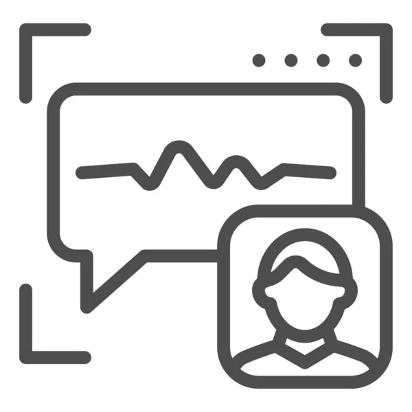 Geluidsherkenningslijn icoon. Voice authenticatie vector illustratie geïsoleerd op wit. Ontwerp voor stemverificatie door de gebruiker, ontworpen voor web en app. Eps 10. — Stockvector