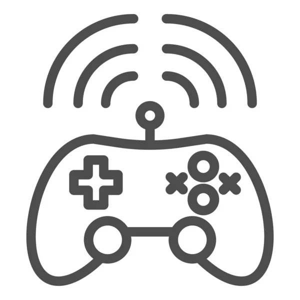 Icono de línea de juego inalámbrico. Joypad ilustración vectorial aislado en blanco. Diseño de estilo de esquema de consola de juegos, diseñado para la web y la aplicación. Eps 10 . — Vector de stock