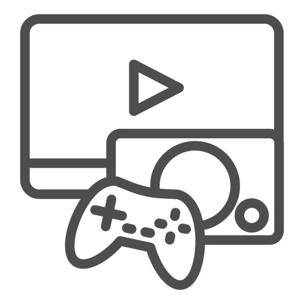 Icono de línea de juego. Ilustración vectorial de consola de juegos aislada en blanco. Juega diseño de estilo de esquema de videojuegos, diseñado para la web y la aplicación. Eps 10 . — Vector de stock