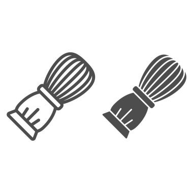 Tıraş fırçası çizgisi ve sembol. Tıraş vektörü çizimi beyaza izole edildi. Yüz fırçası tasarımı, web ve uygulama için tasarlanmış. Eps 10.