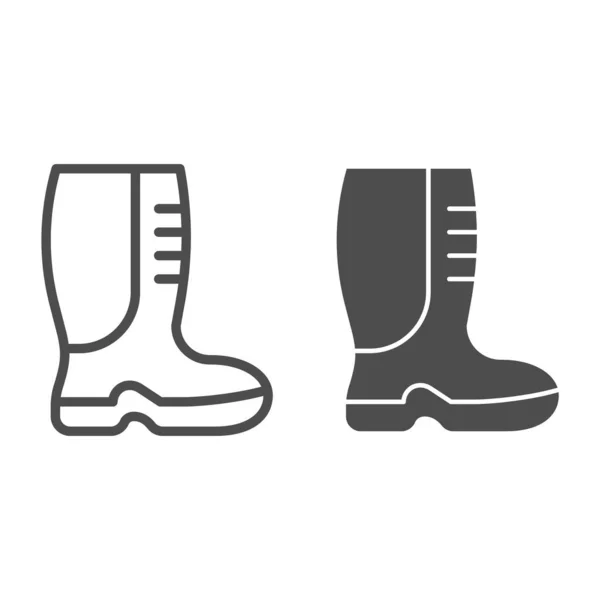 Alta linha de botas e ícone de glifo. Sapatos ilustração vetorial isolado em branco. Design de estilo de contorno de calçado, projetado para web e aplicativo. Eps 10 . — Vetor de Stock