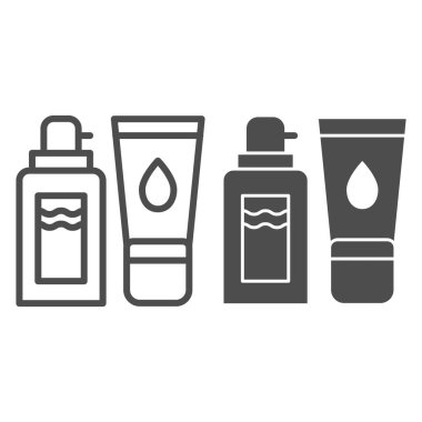 Bir tüp krem, şeker ve sembol. Cilt bakımı çizimi beyaza izole edildi. Kozmetik kapları web ve uygulama için tasarlanmış tasarım tasarımı. Eps 10.