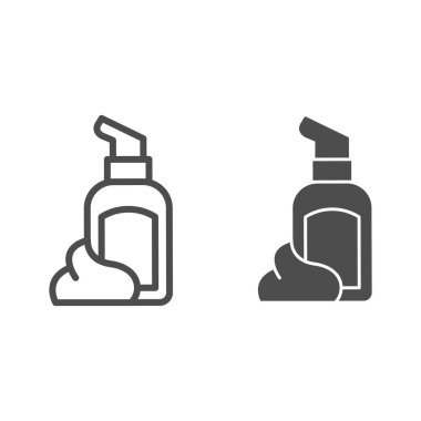 Tıraş köpüğü çizgisi ve kabartma simgesi. Beyaz üzerine izole edilmiş traş vektörü çizimi için köpük. Cilt bakımı tasarımı, web ve uygulama için tasarlandı. Eps 10.