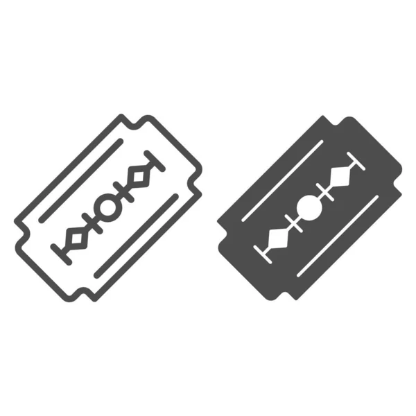 Línea de la cuchilla y el icono del glifo. Ilustración vectorial de afeitadora aislada en blanco. Diseño de estilo de esquema de corte, diseñado para la web y la aplicación. Eps 10 . — Vector de stock