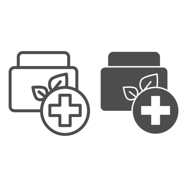 Medical ointment line and glyph icon. Cream vector illustration isolated on white. Skin care outline style design, designed for web and app. Eps 10. — Stock Vector