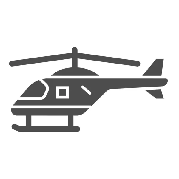 Icono sólido de helicóptero, símbolo de transporte aéreo, signo de vector de helicóptero sobre fondo blanco, icono de silueta de helicóptero pequeño en estilo glifo para el concepto móvil y el diseño web. Gráficos vectoriales . — Archivo Imágenes Vectoriales