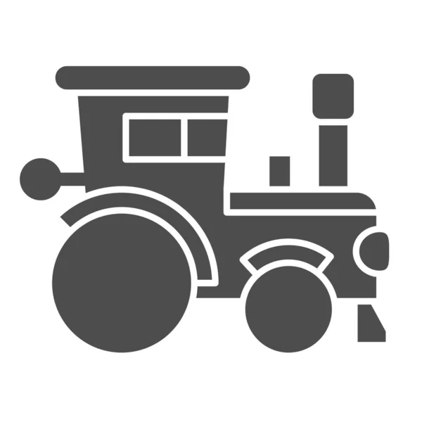 Trekker solide pictogram, boerderij machine symbool, agrimotor vector teken op witte achtergrond, boer machine pictogram in glyph stijl voor mobiele concept en web design. vectorgrafieken. — Stockvector