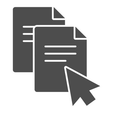 Katı belge simgesi üzerine işaret. Beyaz üzerine izole edilmiş imleç vektör illüstrasyonlu dosya. Kağıt ve ok şekli tasarımı, web ve uygulama için tasarlanmış. Eps 10.