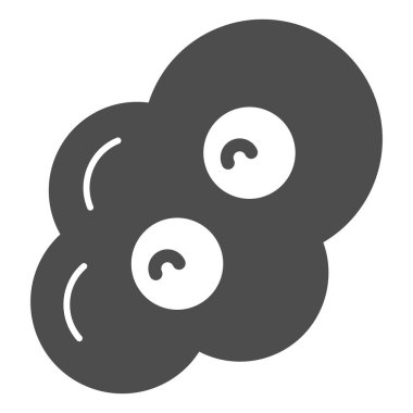 Çırpılmış yumurta katı ikon. Omlet vektör çizimi beyaza izole edildi. Kızarmış yumurta kabartma tasarımı, ağ ve uygulama için tasarlanmış. Eps 10.