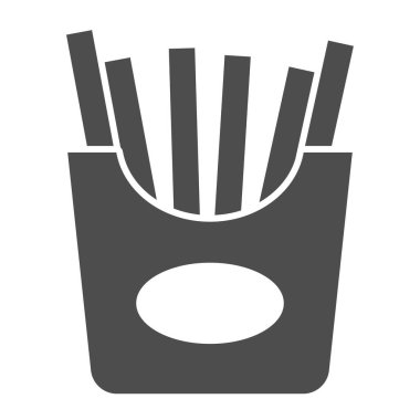 Katı patates kızartması. Fast food vektör illüstrasyonu beyazda izole edildi. Kızarmış patates kabartma tasarımı, ağ ve uygulama için tasarlanmış. Eps 10.