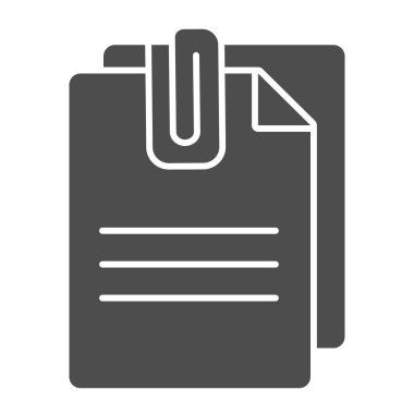 Eklenen belge sağlam simgesi. Şarjör vektör illüstrasyonlu kağıtlar beyaza izole edildi. Sayfalar kabartma tasarımı, web ve uygulama için tasarlanmış. Eps 10.