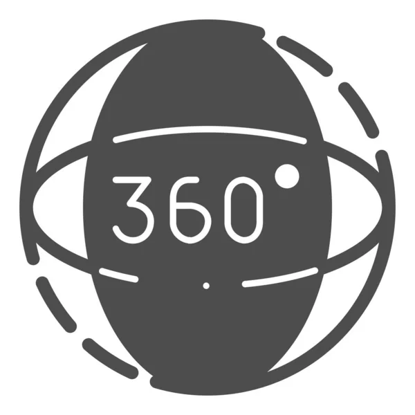360 grader rotation fast ikon. Vinkel 360 grader vektor illustration isolerad på vitt. 360 grader visa glyf stil design, utformad för webb och app. Eps 10. — Stock vektor