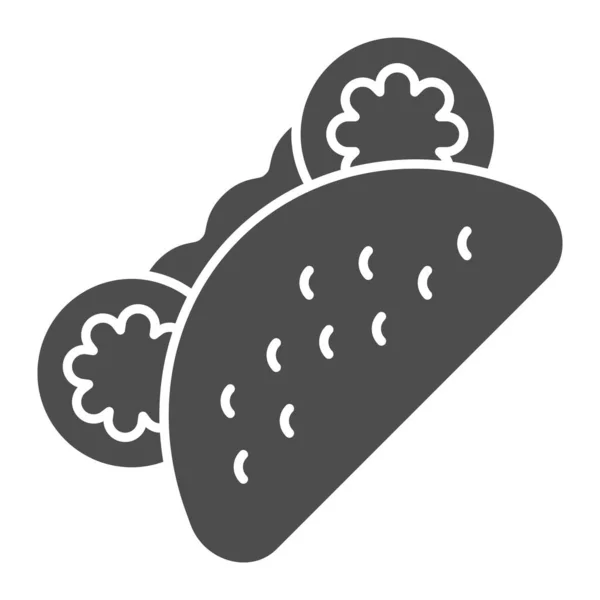 Pita bröd fast ikon. Snabbmat vektor illustration isolerad på vitt. Tacos glyf stil design, utformad för webb och app. Eps 10. — Stock vektor