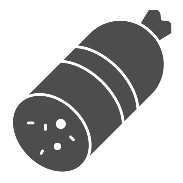 Worst stevig pictogram. Vleesvector illustratie geïsoleerd op wit. Salami glyph stijl ontwerp, ontworpen voor web en app. Eps 10. — Stockvector