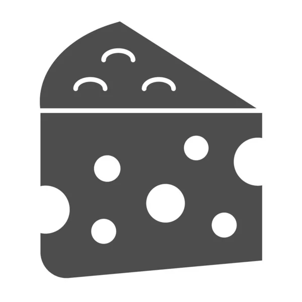 Icono sólido de queso. Ilustración de vectores de alimentos lácteos aislados en blanco. Diseño de estilo glifo Cheddar, diseñado para web y aplicación. Eps 10 . — Archivo Imágenes Vectoriales