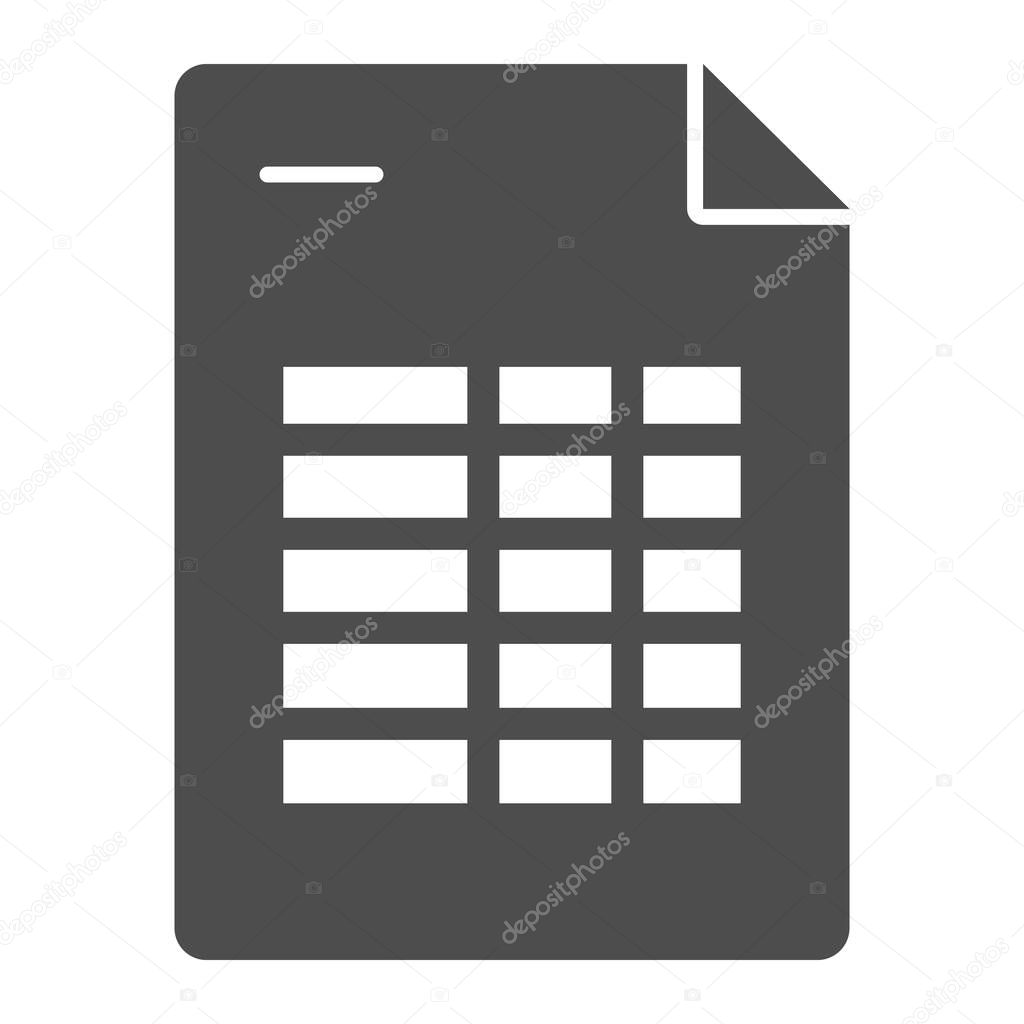 Agenda list solid icon. Time table note vector illustration isolated on white. Calendar program glyph style design, designed for web and app. Eps 10