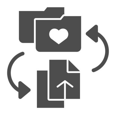 En sevdiği klasör simgesi. Beyaz üzerinde izole edilmiş dizin vektör illüstrasyonuna dosya ekle. Web ve uygulama için tasarlanmış, kalp glifleri tasarımı olan dizin. Eps 10.