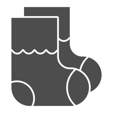 Çocuk çorapları katı bir ikon. Bebek çorapları vektör çizimi beyaza izole edilmiş. Çocuk kıyafetleri tasarımı, web ve uygulama için tasarlanmış. Eps 10.